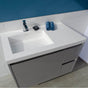 Lacava - Vanity-top Bathroom Sink made of solid surface, with an overflow and decorative drain cover. - Gloss White