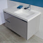 Lacava - Wall-mount under counter vanity with three drawers, Bathroom Sink  is on the right. - Gloss Ardesia