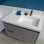 Lacava - Vanity-top Bathroom Sink made of solid surface, with an overflow and decorative drain cover. - Matte White