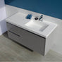 Lacava - Wall-mounted undercounter vanity with  a large drawer on right and 2 small drawers on left - Gloss Ardesia