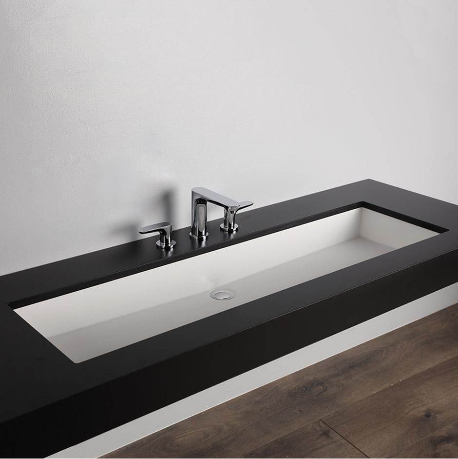 Lacava - Under-counter Bathroom Sink made of solid surface with an overflow. W: 47 1/2'', D: 15'', H:5 3/4'' - Matte White