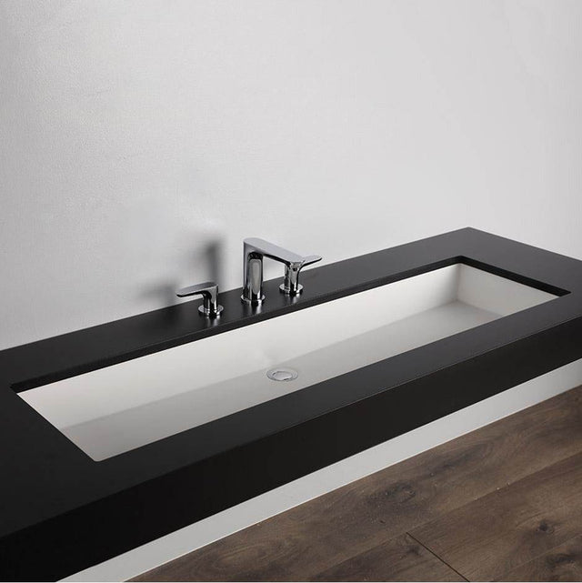 Lacava - Under-counter Bathroom Sink made of solid surface with an overflow. W: 47 1/2'', D: 15'', H:5 3/4'' - Matte White