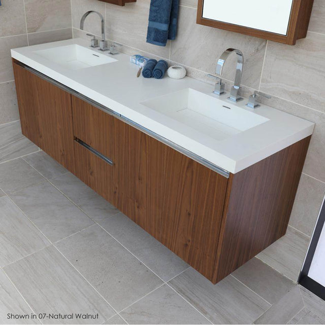 Lacava - Vanity-top double bowl Bathroom Sink made of solid surface - Gloss White