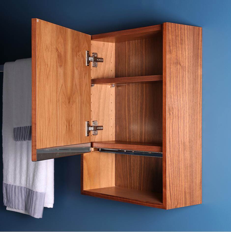Lacava - Wall-mounted storage cabinet with one door and one adjustable wood shelf, hinged left,   W: 18'', D: 7'', H: 24'' - Gloss Ardesia