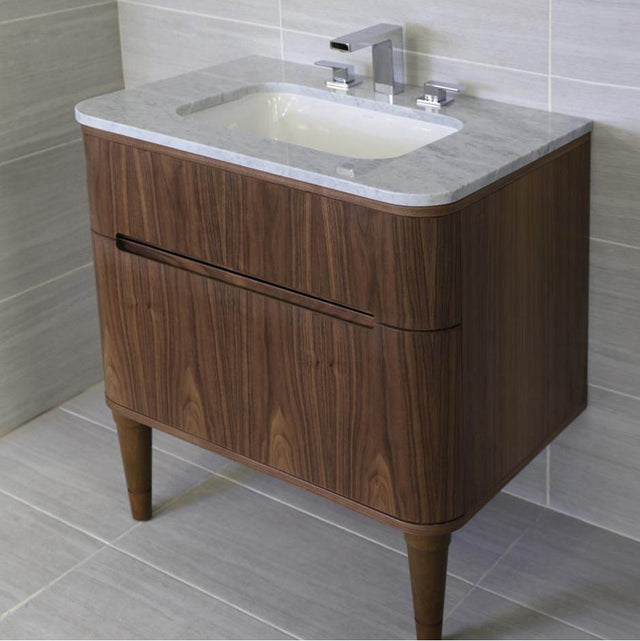 Lacava - Wall-mount under counter vanity with a routed finger pull drawer. - Gloss Ardesia