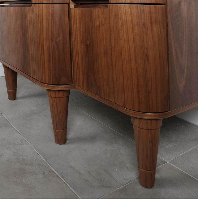 Lacava - One piece turned wood leg for Eleganza vanities, 3 1/4''DIAM x 10''H - Gloss Ardesia