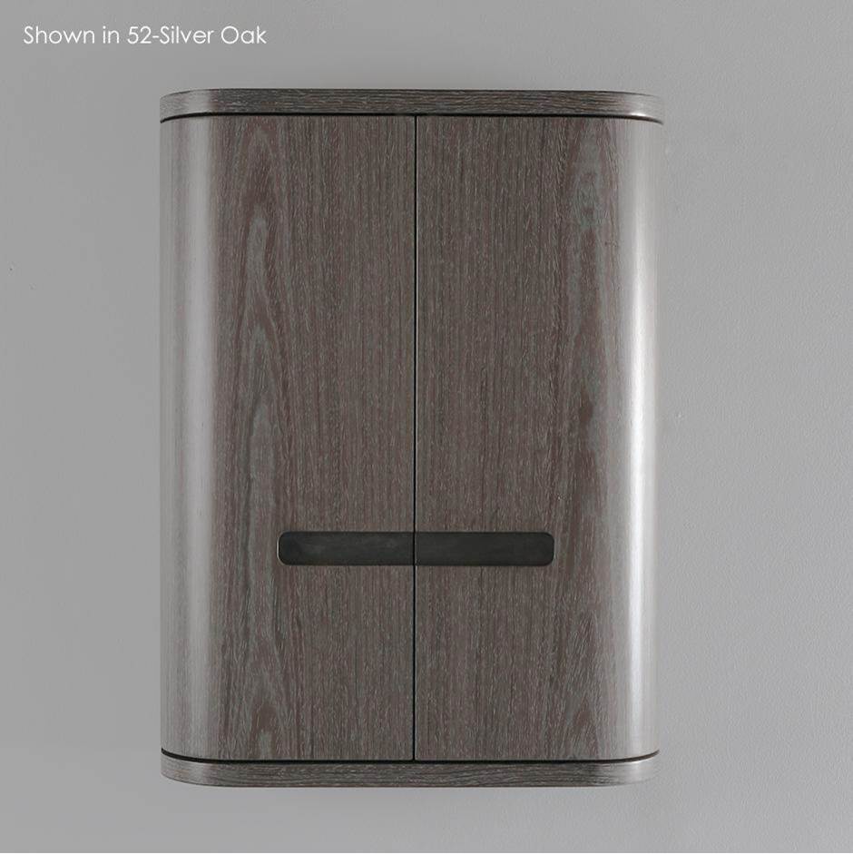Lacava - Wall mounted storage cabinet with two routed finger pulled doors, two internal adjustable shelves, 18''W X 7''D x 24''H - Gloss Ardesia