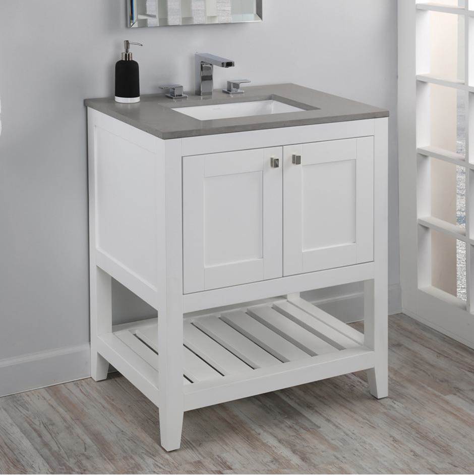 Lacava - Free standing under-counter vanity with two doors(knobs included) and slotted shelf in wood. - Gloss Ardesia
