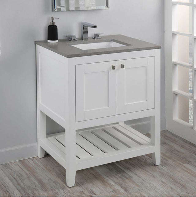 Lacava - Free standing under-counter vanity with two doors(knobs included) and slotted shelf in wood. - Gloss Ardesia