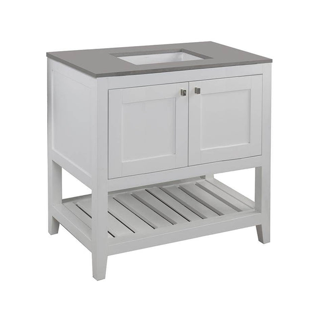 Lacava - Free standing under-counter vanity with two doors(knobs included) and slotted shelf in wood. - Gloss Ardesia