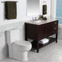 Lacava - Free standing under-counter vanity with two doors(knobs included) on left, two drawers(knobs included) on right and slotted shelf in wood. - Gloss Ardesia