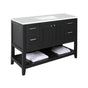 Lacava - Free standing under-counter vanity with two doors(knobs included) on center, two drawers(knobs included) on both sides and slotted shelf in wood. - Gloss Ardesia