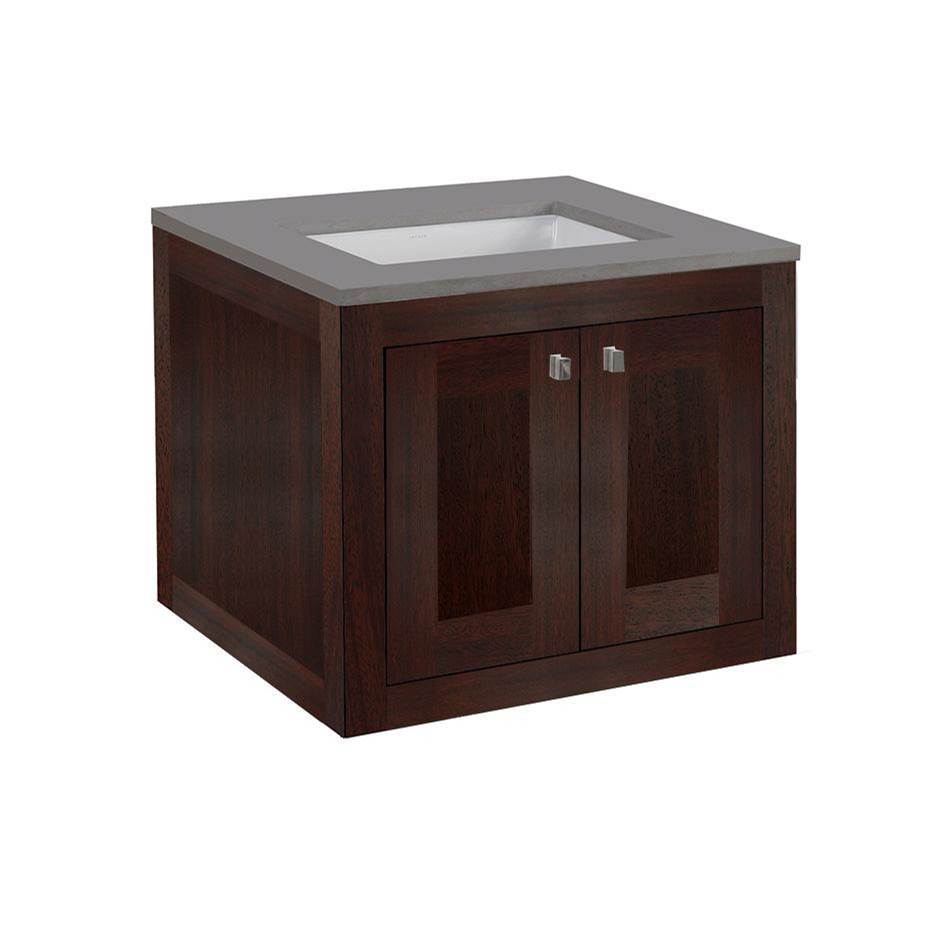 Lacava - Wall-mount under-counter vanity with two doors (knobs included). - Gloss Ardesia
