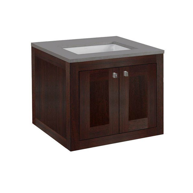 Lacava - Wall-mount under-counter vanity with two doors (knobs included). - Gloss Ardesia