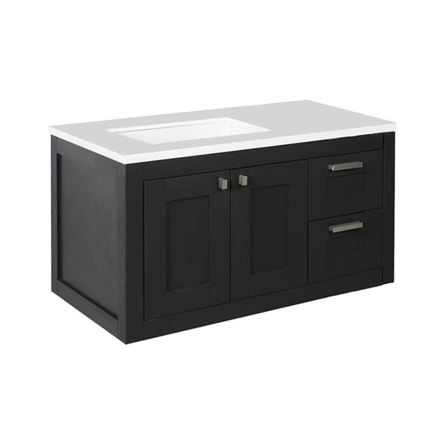 Lacava - Wall-mount under-counter vanity with two doors on the left and two drawers on the right. - Gloss Ardesia