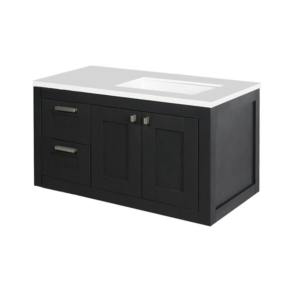 Lacava - Wall-mount under-counter vanity with two drawers on the left and two doors on the right. - Gloss Ardesia