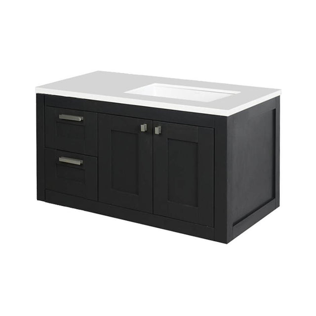 Lacava - Wall-mount under-counter vanity with two drawers on the left and two doors on the right. - Gloss Ardesia