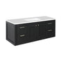 Lacava - Wall-mount under-counter vanity with two doors(knobs included) on center and two drawers(knobs included) on both sides. - Gloss Ardesia