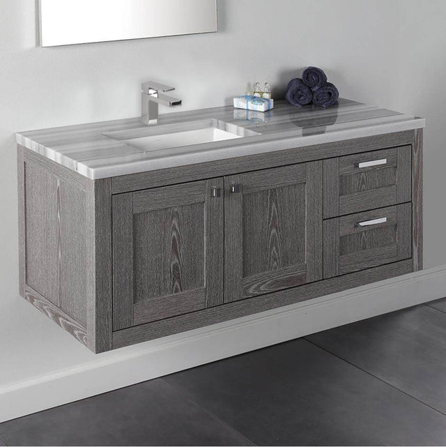 Lacava - Wall-mount under-counter vanity with two doors on the left and two drawers on the right. - African Mahogany