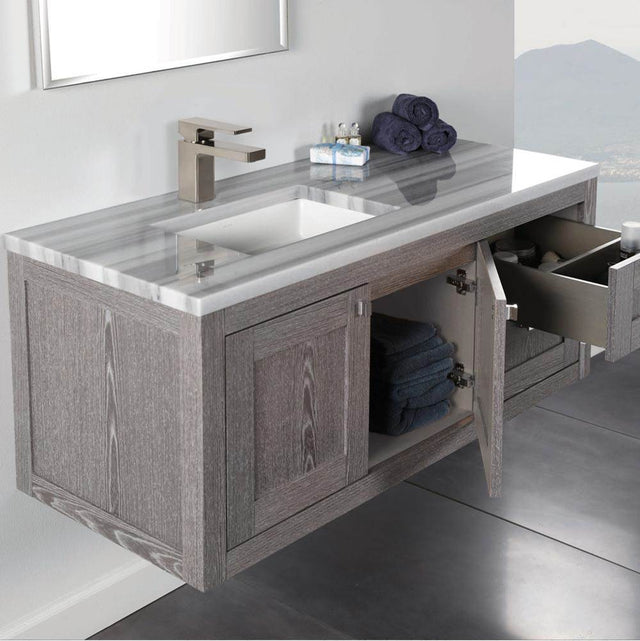 Lacava - Wall-mount under-counter vanity with two drawers on the left and two doors on the right. - Gloss Ardesia
