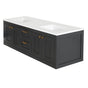 Lacava - Wall-mount under-counter double vanity with two sets of doors(knobs included)on both sides - Gloss Ardesia