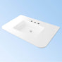 Lacava - Vanity-top sink made of solid surface, with an overflow. 1/2'' thick backsplash sold separately.  W: 36 '', D: 22'', H: 6 1/2''.  00 - no faucet holes.  Compatible with vanity FLT-W-36. - Gloss White