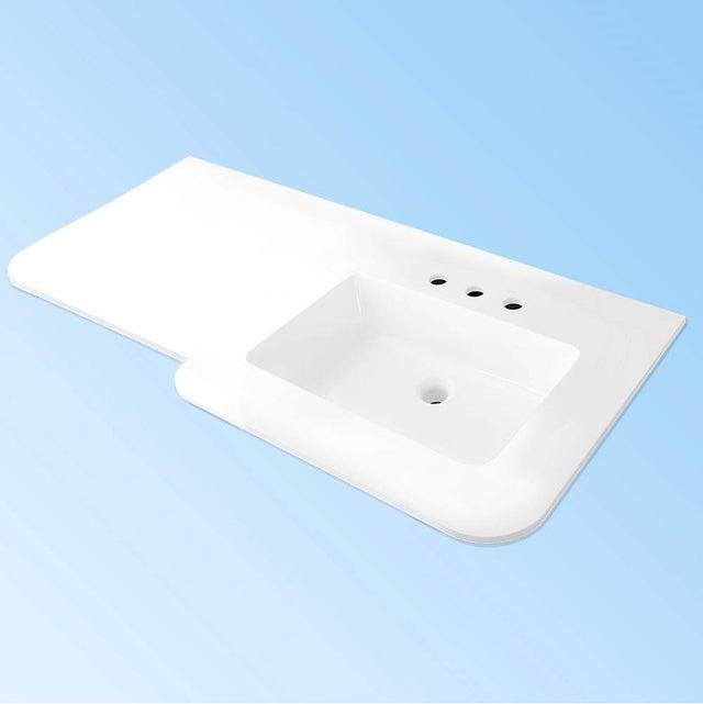Lacava - Vanity-top sink made of solid surface, with an overflow - Gloss White