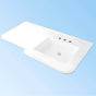 Lacava - Vanity-top sink made of solid surface, with an overflow - Matte White