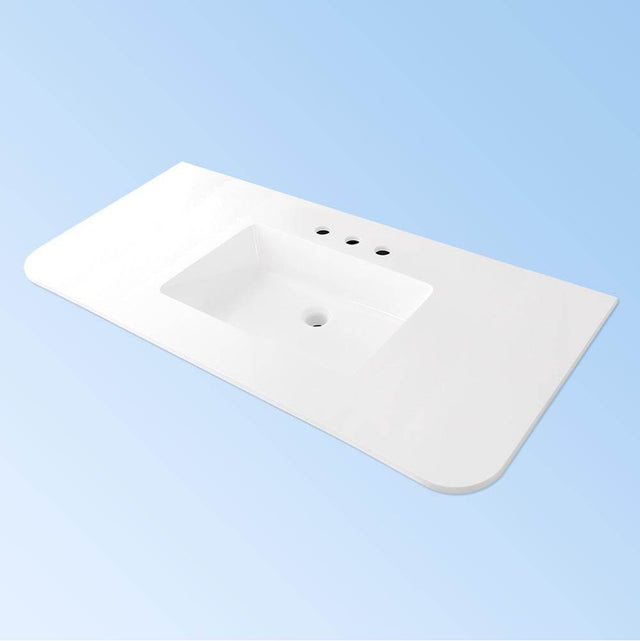 Lacava - Vanity-top sink made of solid surface, with an overflow - Gloss White