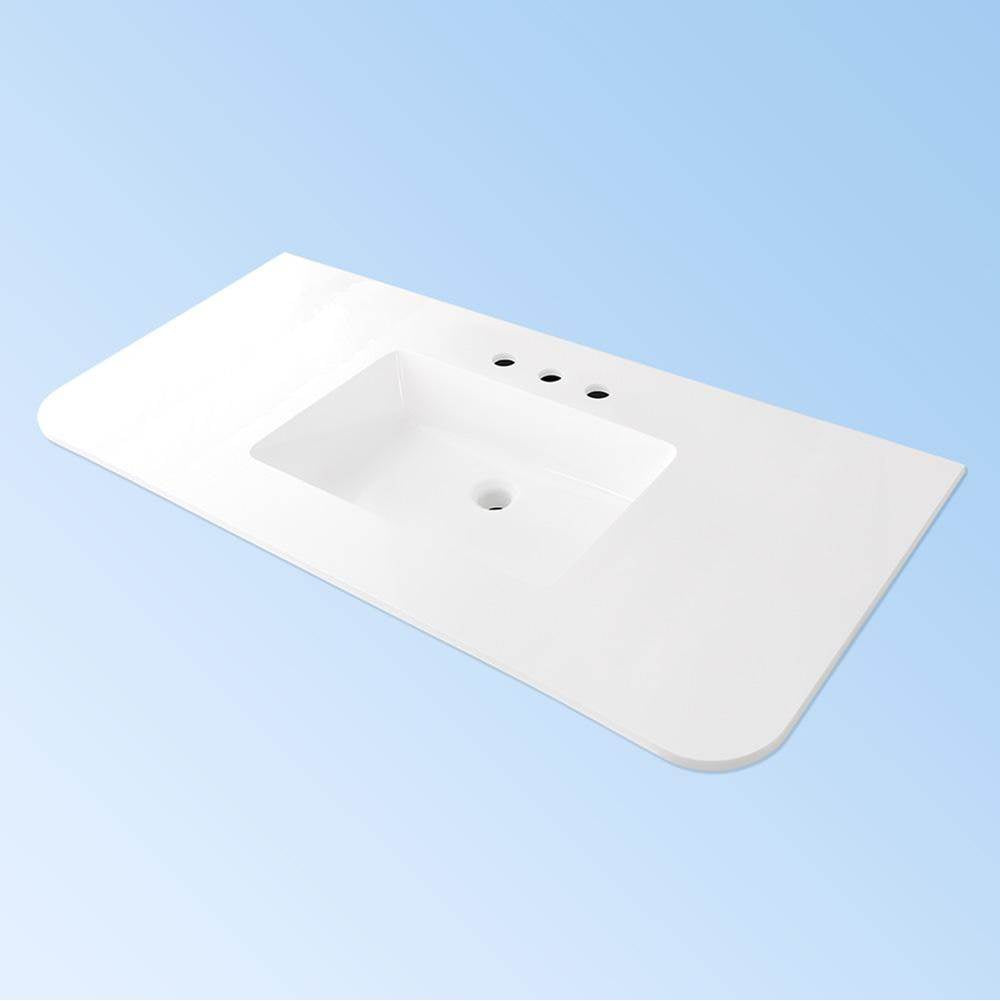 Lacava - Vanity-top sink made of solid surface, with an overflow - Matte White