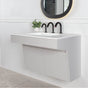 Lacava - Wall-mount vanity with two doors and fingerpull openings; can meet federal ADA requirements when installed correctly. Vanity top sink K36, K36L and K36R sold separately. 35-1/2''W, 21-3/4''D, 23-1/2''H - Gloss Ardesia