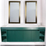 Lacava - Wall-mount vanity with four doors, one cubby and fingerpull openings; can meet federal ADA requirments when installed correctly. 59-1/2''W, 21-3/4''D, 23-1/2''H - Natural Cherry