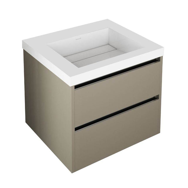 Lacava - Wall-mount under counter vanity with 2 drawers and notch in back. H261T sold separately.W:23 3/4'', D: 20 7/8'', H:22''. - Gloss Ardesia