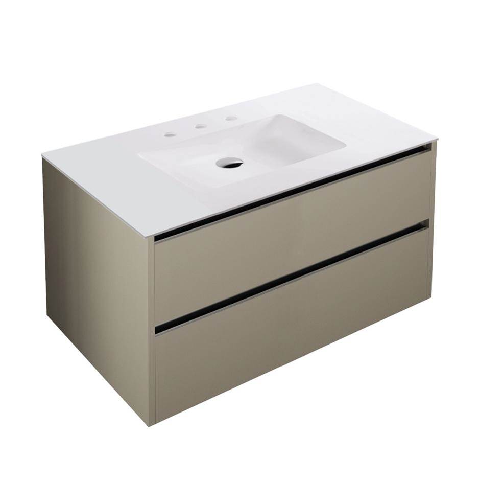 Lacava - Vanity top solid surface Bathroom Sink with overflow. - Matte White