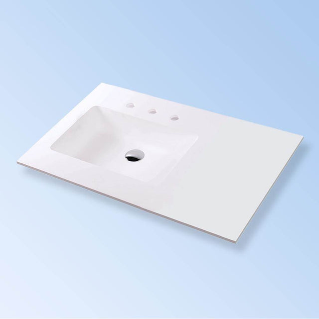 Lacava - Vanity top solid surface Bathroom Sink with overflow. - Gloss White