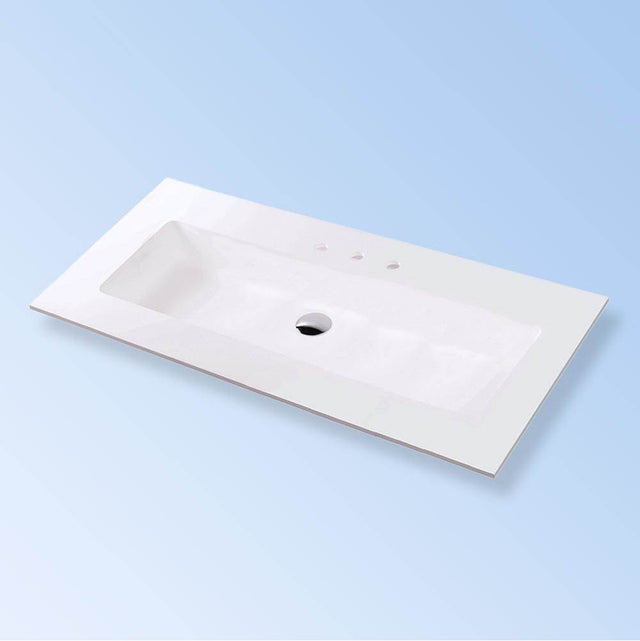 Lacava - Vanity top solid surface Bathroom Sink with overflow. - Gloss White
