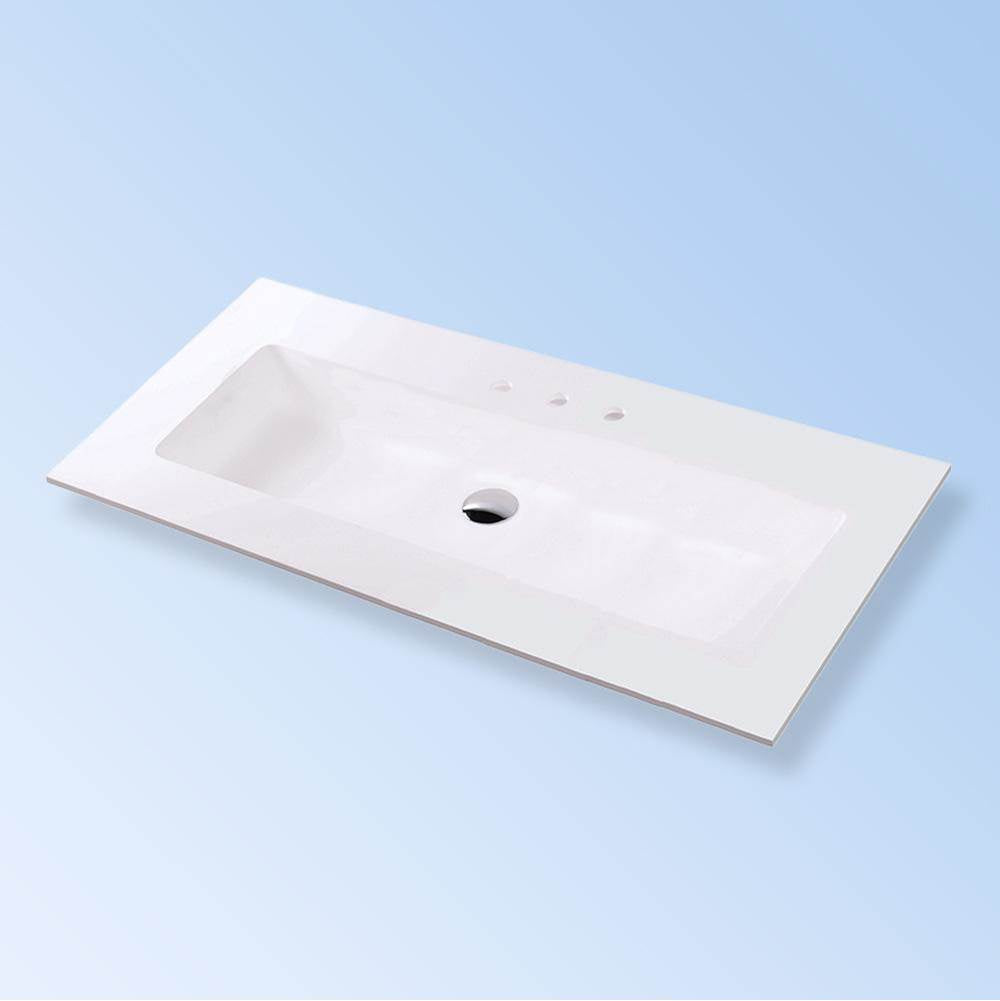 Lacava - Vanity top solid surface Bathroom Sink with overflow - Matte White Solid Surface