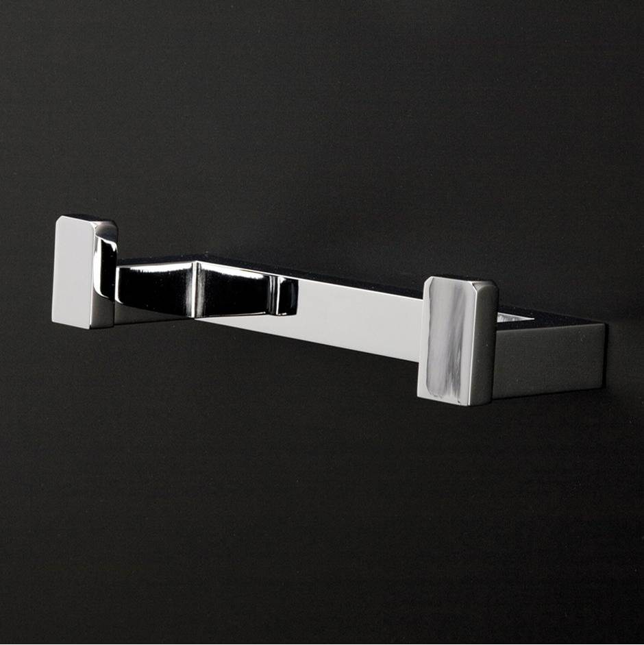 Lacava - Wall-mount double hook made of chrome plated brass, W: 7 1/4'', D: 2 3/8'', H: 1 3/8''. - Polished Nickel