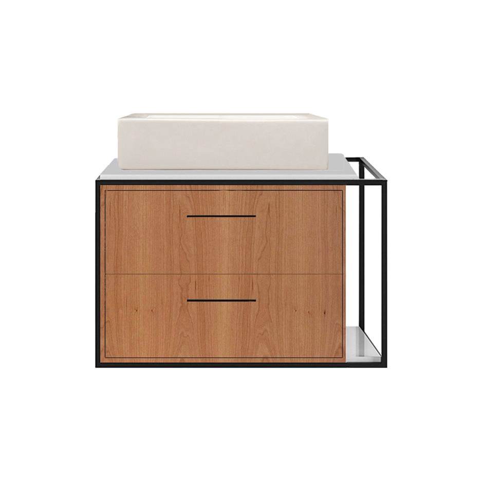 Lacava - Metal frame  for wall-mount under-counter vanity LIN-VS-24L. Sold together with the cabinet and countertop.  W: 24'', D: 21'', H: 16''. - Matte Black