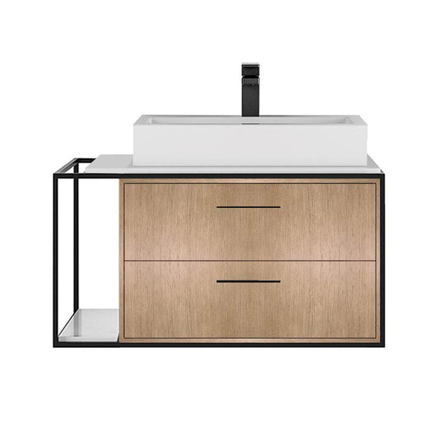 Lacava - Metal frame  for wall-mount under-counter vanity LIN-VS-30R. Sold together with the cabinet and countertop.  W: 30'', D: 21'', H: 16''. - Powder Coated Brass