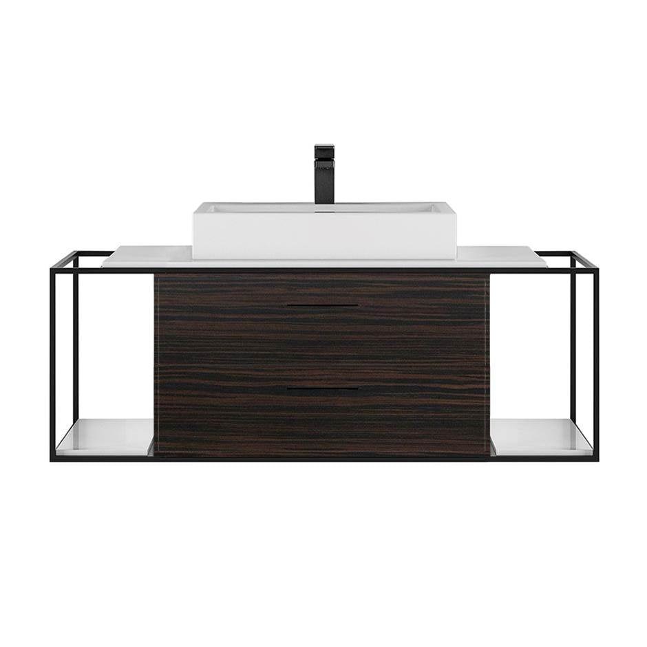 Lacava - Metal frame  for wall-mount under-counter vanity LIN-VS-48. Sold together with the cabinet and countertop.  W: 48'', D: 21'', H: 16''. - Powder Coated Brass