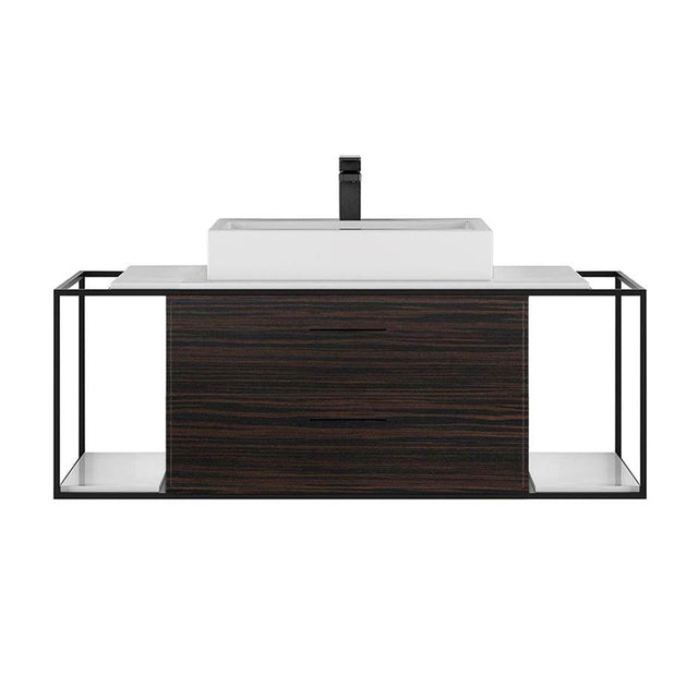 Lacava - Solid surface countertop for wall-mount under-counter vanity LIN-VS-48. - Matte White