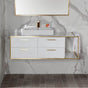 Lacava - Metal frame  for wall-mount under-counter vanity LIN-VS-48L. Sold together with the cabinet and countertop.  W: 48'', D: 21'', H: 16''. - Powder Coated Brass
