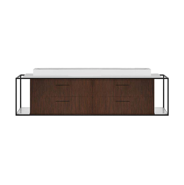 Lacava - Metal frame  for wall-mount under-counter vanity LIN-VS-72B. Sold together with the cabinet and countertop.  W: 72'', D: 21'', H: 16''. - Powder Coated Brass