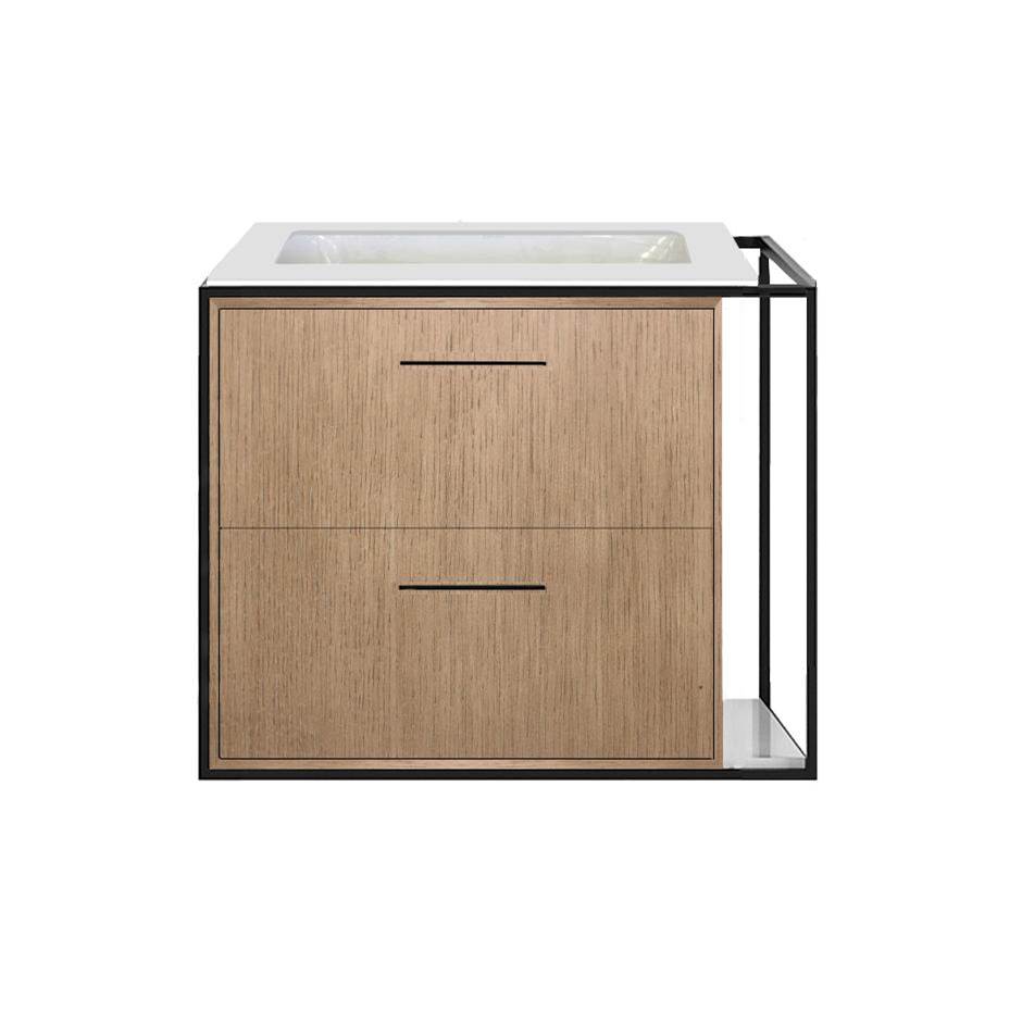 Lacava - Solid surface countertop for wall-mount under-counter vanity LIN-UN-24LF. - Matte White