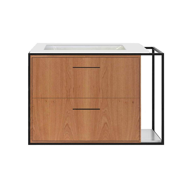 Lacava - Metal frame  for wall-mount under-counter vanity LIN-UN-30L. Sold together with the cabinet and countertop.  W: 30'', D: 21'', H: 20''. - Powder Coated Brass