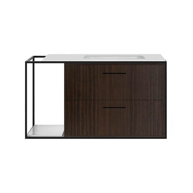 Lacava - Solid surface countertop for wall-mount under-counter vanity LIN-UN-36R. - Matte White
