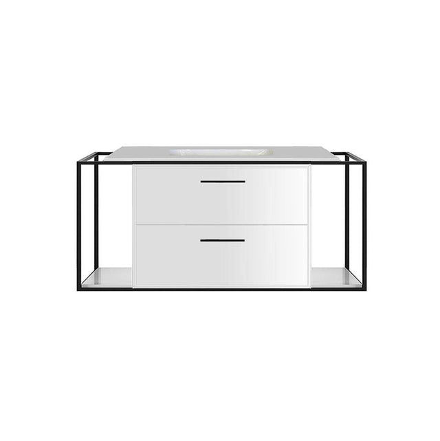 Lacava - Metal frame  for wall-mount under-counter vanity LIN-UN-48. Sold together with the cabinet and countertop.  W: 48'', D: 21'', H: 20''. - Powder Coated Brass