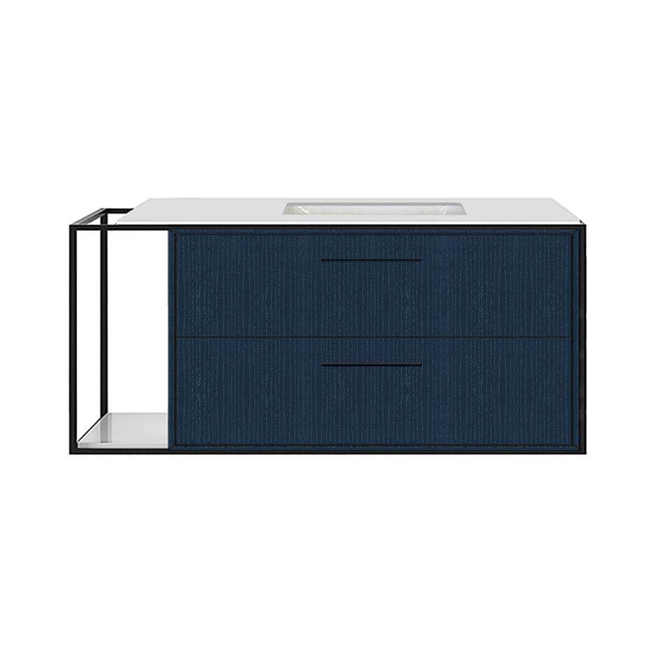 Lacava - Solid surface countertop for wall-mount under-counter vanity LIN-UN-48R. - Lava