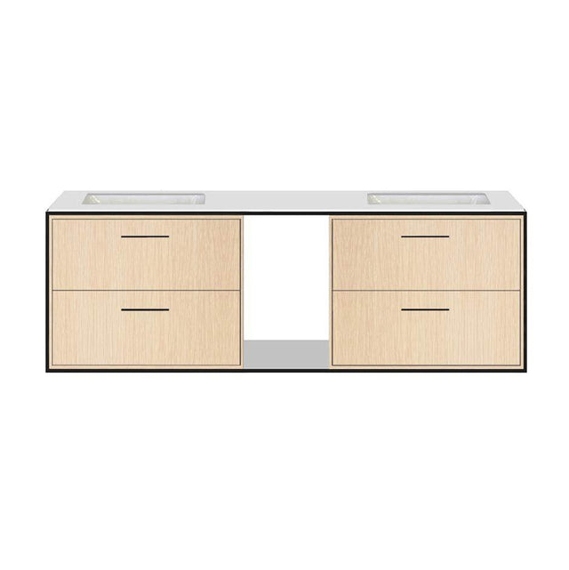 Lacava - Solid surface countertop for wall-mount under-counter vanity LIN-UN-60A. - Matte White